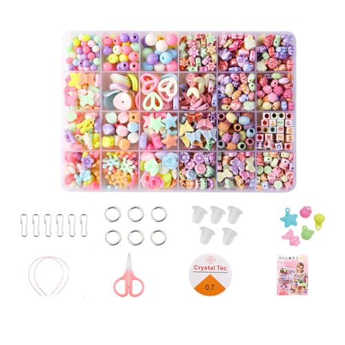 CHIZISX Acryl-Perlen-Set für Schmuck-Enthusiasten, 24 Stile, mehrere Perlen für einzigartige Armbänder, handgefertigtes Schmuckzubehör, Bastelzubehör CHIZISX Acryl-Perlen-Set für Schmuck-Enthusiasten, 24 Stile, mehrere Perlen für einzigartige Armbänder, handgefertigtes Schmuckzubehör, Bastelzubehör von CHIZISX