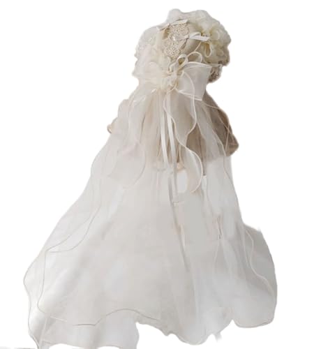 CHIZISX Fascinator mit Spitze und Blume, Schleife, Hairclip für Damen und Mädchen, Hochzeit, Braut, Kopfschmuck, Mottoparty, Kostüm, Haarspangen, Party-Kopfbedeckung von CHIZISX