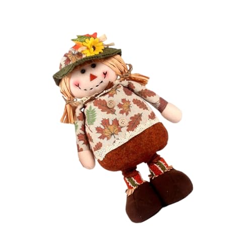 CHIZISX Festival Harvest Herbst stehende Vogelscheuchen Plüschpuppen mit dehnbarem Bein für gestufte Tabletts und Urlaub Desktop Display Urlaub Regal Puppen von CHIZISX