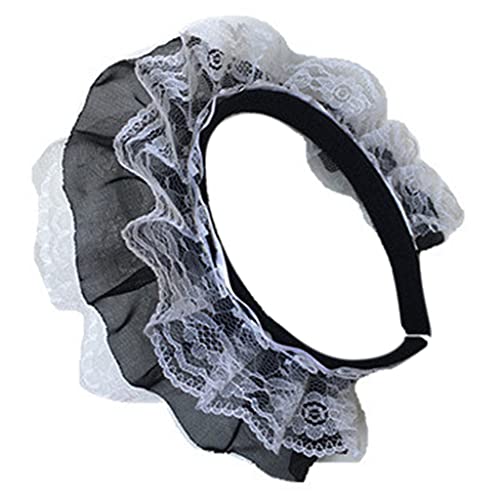 CHIZISX Frauen Ruffen Spitzenhaar Reif Mit Mesh Stirnband Mehrschichtspitze Cosplay Requisiten Maid Anime Kopfschmuck Accessoires CHIZISX Frauen Ruffen Spitzenhaar Reif Mit Mesh Stirnband Mehrschichtspitze Cosplay Requisiten Maid Anime Kopfschmuck Accessoires von CHIZISX