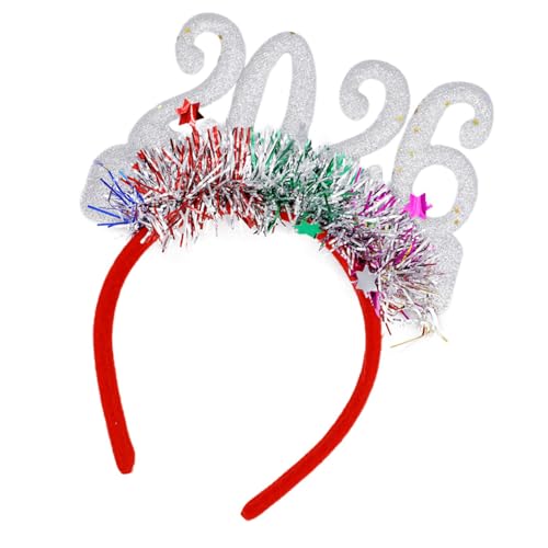 CHIZISX Haarreif für das neue Jahr 2026, Glitzer, Zahlen-Haarreif, bequemer Party-Kopfschmuck für Festival, Event, unverzichtbar, glitzernd, Party-Haarschmuck von CHIZISX