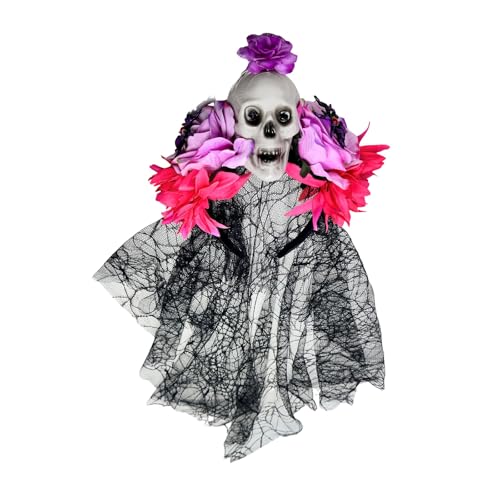 CHIZISX Halloween-Spinnennetz-Spitzen-Stirnband mit Punk-Totenkopf-Rosen-Verzierung für Cosplay, Mode und Festivals, dramatische Spinnennetz-Kopfbedeckung für Rollenspiele CHIZISX Halloween-Spinnennetz-Spitzen-Stirnband mit Punk-Totenkopf-Rosen-Verzierung für Cosplay, Mode und Festivals, dramatische Spinnennetz-Kopfbedeckung für Rollenspiele von CHIZISX