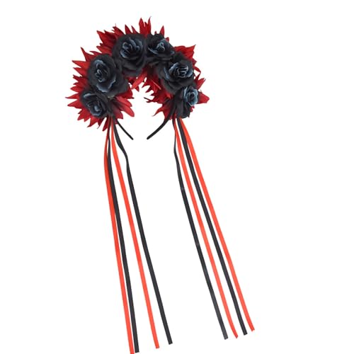 CHIZISX Modernes Halloween-Haarband mit weichem Schleifen-Detail, Blumen-Haarband, geeignet für Kostümbälle und Foto-Requisiten, Halloween-Party-Haarschmuck CHIZISX Modernes Halloween-Haarband mit weichem Schleifen-Detail, Blumen-Haarband, geeignet für Kostümbälle und Foto-Requisiten, Halloween-Party-Haarschmuck von CHIZISX