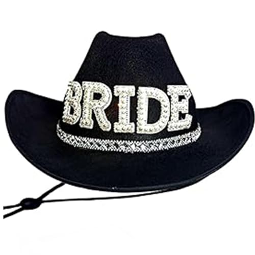 CHIZISX Modischer Cowboyhut für Braut, Bräutigam, Strass, Cowboyhut, Rollenspiel, Kostüm, Maskeraden, Party, Kopfbedeckung, Haardekoration CHIZISX Modischer Cowboyhut für Braut, Bräutigam, Strass, Cowboyhut, Rollenspiel, Kostüm, Maskeraden, Party, Kopfbedeckung, Haardekoration von CHIZISX