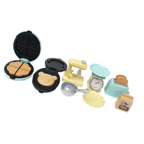 CHIZISX Plastik Miniatur Küchengeräte Set Mit Brot Toaster Und Mühle Für 1:12 Dollhouses Zeigen Plastikpuppenküchenspielzeug Für Kinder von CHIZISX