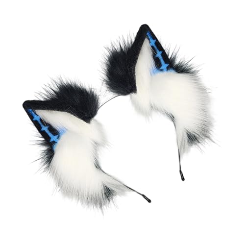 CHIZISX Punk-Wolf-Ohr-Haarband, weicher Plüsch, Pelzanzug, Haarreif, Rollenspiel-Kopf-Accessoire für 2000er Jahre, modische Verkleidungsrequisiten, Kopfbedeckung, Plüschtier-Ohren-Haarreif CHIZISX Punk-Wolf-Ohr-Haarband, weicher Plüsch, Pelzanzug, Haarreif, Rollenspiel-Kopf-Accessoire für 2000er Jahre, modische Verkleidungsrequisiten, Kopfbedeckung, Plüschtier-Ohren-Haarreif von CHIZISX