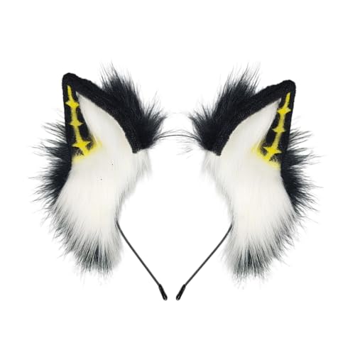 CHIZISX Punk-Wolf-Ohr-Haarband, weicher Plüsch, Pelzanzug, Haarreif, Rollenspiel-Kopf-Accessoire für 2000er Jahre, modische Verkleidungsrequisiten, Kopfbedeckung, Plüschtier-Ohren-Haarreif CHIZISX Punk-Wolf-Ohr-Haarband, weicher Plüsch, Pelzanzug, Haarreif, Rollenspiel-Kopf-Accessoire für 2000er Jahre, modische Verkleidungsrequisiten, Kopfbedeckung, Plüschtier-Ohren-Haarreif von CHIZISX