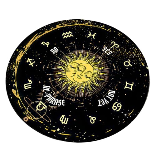 CHIZISX Sun Moon Astrologie Pendel Matte Tarots Gummi Tischdecke Schreibtisch Dekoration Tarots Kartenpolster Pendel Zeremonie Matte von CHIZISX