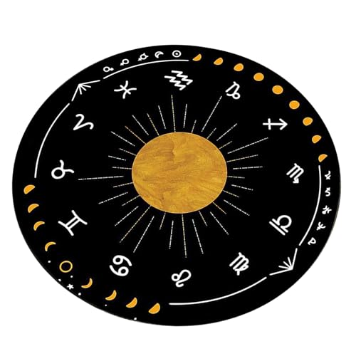 CHIZISX Sun Moon Astrologie Pendel Matte Tarots Gummi Tischdecke Schreibtisch Dekoration Tarots Kartenpolster Pendel Zeremonie Matte von CHIZISX