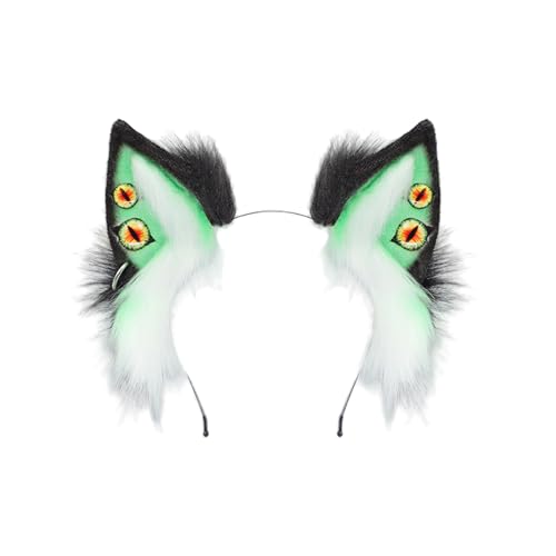CHIZISX Teufelsohr-Haarband, Kostüm, Kopfschmuck mit biegbarem Rahmen, Plüschohr für Rollenspiel-Enthusiasten und Halloween-Event, Plüsch-Rollenspiel-Haarband für Halloween von CHIZISX