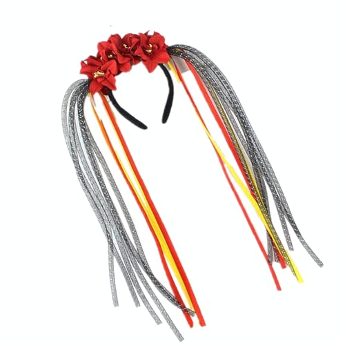 CHIZISX Totenkopf-Haarband mit Rosen-Dekoration, Cosplay-Haarteile für Halloween-Partys und Kostümveranstaltungen, Cosplay, Totenkopf-Dekoration von CHIZISX