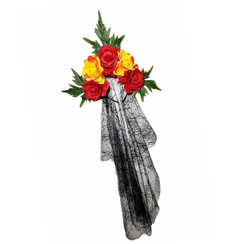 CHIZISX Verstellbares Halloween-Haar-Accessoire mit Spitzenbesatz und Stoffblumen, Kostüm-Haarbänder für Themen-Events, Gothic-Rosen-Haarband CHIZISX Verstellbares Halloween-Haar-Accessoire mit Spitzenbesatz und Stoffblumen, Kostüm-Haarbänder für Themen-Events, Gothic-Rosen-Haarband von CHIZISX