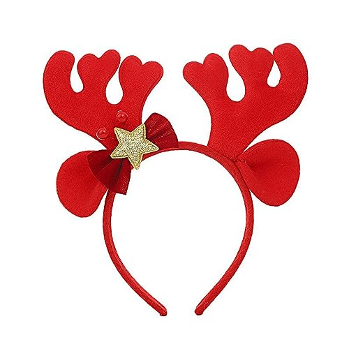 Festliches Weihnachts-Horn-Stirnband mit bunten Pailletten, Haarband für Halloween, Cosplay, Zubehör, Glitzer von CHIZISX