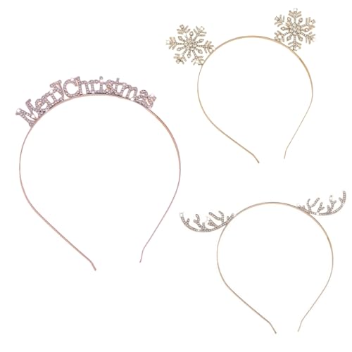 Haarreif mit weihnachtlichem Hirschhorn, Festival-Requisiten, glitzernde Strasssteine, saisonale Kopfbedeckung, Urlaubsparty-Zubehör, Strass-Stirnband von CHIZISX