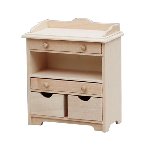 Handgefertigter Miniatur-Holzschrank, Maßstab 1:12, unlackiert, Puppenhäuser, Möbel für Kunst und Modell, Miniatur-Raumdekorationen für Puppenhäuser Handgefertigter Miniatur-Holzschrank, Maßstab 1:12, unlackiert, Puppenhäuser, Möbel für Kunst und Modell, Miniatur-Raumdekorationen für Puppenhäuser von CHIZISX