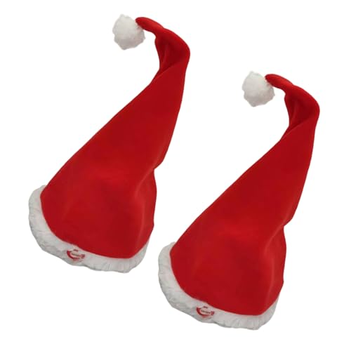 Interaktiver Weihnachtsparty-Hut, automatisches Schaukel-Design, eingebaute Festival-Musik, weiche PP-Baumwolle, für Gruppenveranstaltungen, musikalische schwingende Weihnachtsmütze, 2 Stück von CHIZISX