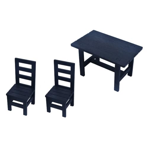 Modernes Holz-Puppenhäuser-Esszimmer-Set mit Tisch und Stühlen für Miniatur-Puppendekorationen im Maßstab 1/6, Puppenhäuser, Wohnzimmereinrichtung, Weiß von CHIZISX