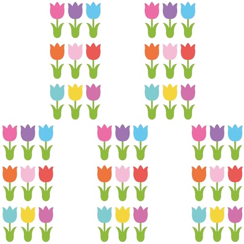 Papierausschnitte in Frühlingsblumenform, Großpackung, 45 Stück, kreative handgefertigte Aktivität für Familienbindung, vorgeschnittene Tulpenpapierausschnitte von CHIZISX