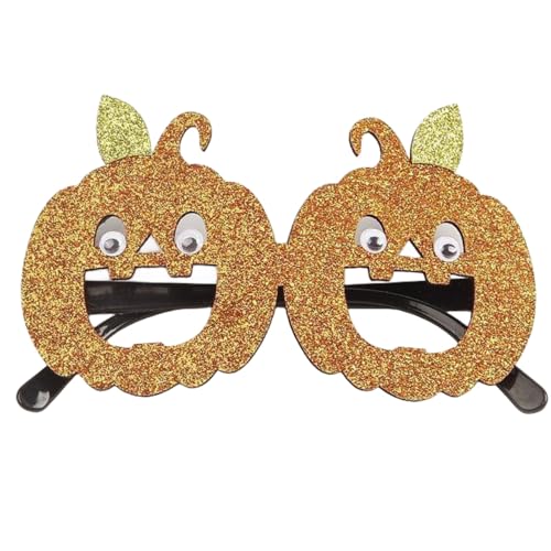 CHJIEXDEC Halloween-Brille, Spielzeug, Cosplay, Halloween, Partygeschenk, lustige Glitzer-Dekorationen für Erwachsene, Brille (Kürbis) von CHJIEXDEC