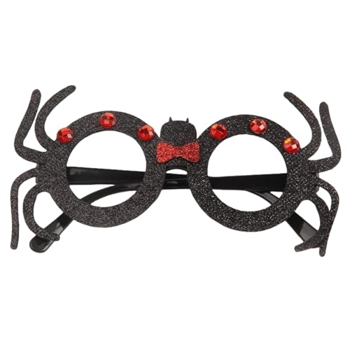 CHJIEXDEC Halloween-Brille, Spielzeug, Cosplay, Halloween, Partygeschenk, lustige Glitzer-Dekorationen für Erwachsene, Brille (runde Spinne) von CHJIEXDEC