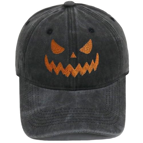 CHJIEXDEC Halloween-Kürbis-Hut, verstellbarer Riemen, Baseballmütze für Kostümparty und Outdoor-Ausflüge, für Herren und Damen, Schwarz CHJIEXDEC Halloween-Kürbis-Hut, verstellbarer Riemen, Baseballmütze für Kostümparty und Outdoor-Ausflüge, für Herren und Damen, Schwarz von CHJIEXDEC