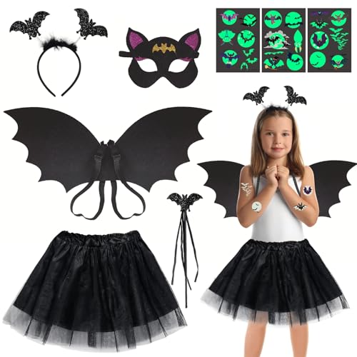CHMMY Fledermaus Kostüm Kinder mit Maske Flügel für Cosplay Party Halloween Geburtstag Verschiedene Festivals Geschenke Schulen Karneval von CHMMY