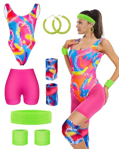 CHMMY Halloween kostüm damen Margot Robbie 80er Jahre Workout Kostüme für Damen 80er halloween kostüm 80er Jahre Karneval Sportlicher Stil Set Beinwärmer Stirnband Armbänder Ohrringe (L) CHMMY Halloween kostüm damen Margot Robbie 80er Jahre Workout Kostüme für Damen 80er halloween kostüm 80er Jahre Karneval Sportlicher Stil Set Beinwärmer Stirnband Armbänder Ohrringe (L) von CHMMY