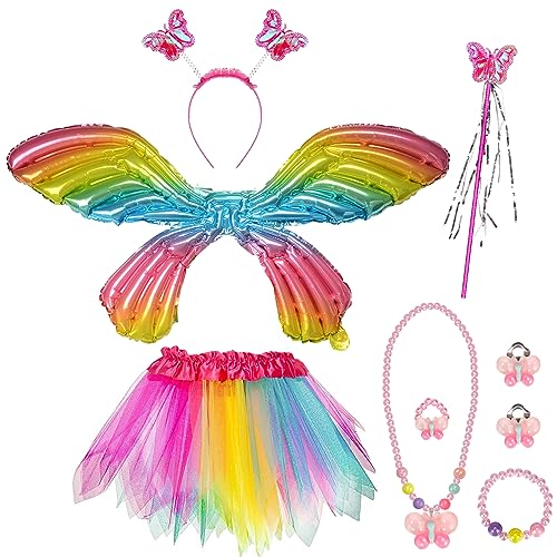 CHMMY 8 Stück Schmetterling Flügel Kostüm Tierkostüm für 2-12 Jahre Kinder Cosplay Party Halloween Geburtstag Verschiedene Festivals Geschenke Schulen von CHMMY