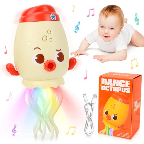 CHMMY Tanzender Oktopus Spielzeug, Electric Dancing Octopus Toy die Automatisch Hindernissen Ausweicht, Interaktive Musik-Octopus mit LED-Lichtern, Krabbelspielzeug Baby für Kinder Jungen und Mädchen von CHMMY