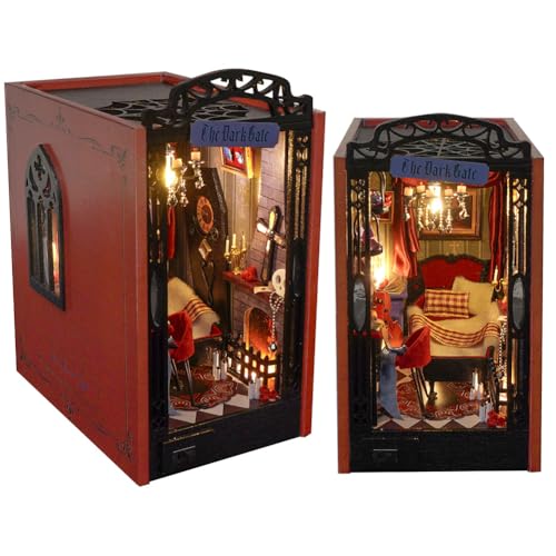 Book Nook Kit,3D Wooden Puzzle Bookends with Led Light,DIY Doll House Booknook,Book Nook Miniature Kit for Bookshelf Doll Houses for Adults Teen Book Nook Kit,3D Wooden Puzzle Bookends with Led Light,DIY Doll House Booknook,Book Nook Miniature Kit for Bookshelf Doll Houses for Adults Teen von CHOOYIH