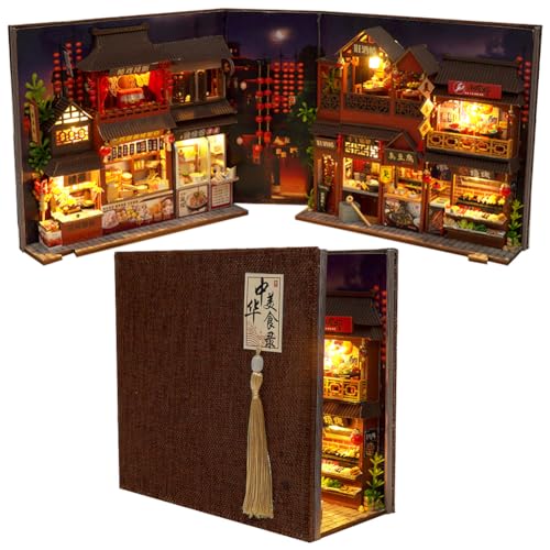 DIY Book Nook Kit mit LED-Lichtern, DIY Miniatur-Puppenhaus-Möbel-Set, Book Nook Miniatur-Set, Maßstab 1:24, kleines Haus-Set, kreatives Geschenk für Kinder und Teenager DIY Book Nook Kit mit LED-Lichtern, DIY Miniatur-Puppenhaus-Möbel-Set, Book Nook Miniatur-Set, Maßstab 1:24, kleines Haus-Set, kreatives Geschenk für Kinder und Teenager von CHOOYIH
