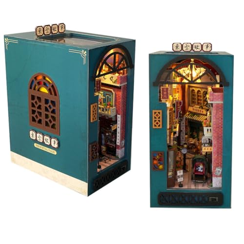 DIY Buch Winkel Kit mit Lichtern,3D Holz Buch Stand Puzzle DIY Miniatur Haus Kit Buch Winkel Modell Bausatz DIY Puppenhaus Kit für Erwachsene DIY Buch Winkel Kit mit Lichtern,3D Holz Buch Stand Puzzle DIY Miniatur Haus Kit Buch Winkel Modell Bausatz DIY Puppenhaus Kit für Erwachsene von CHOOYIH