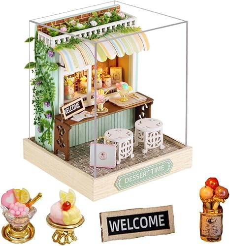 DIY Miniatur Puppenhaus Kit Holz Puppenhaus mit Staubschutz Miniatur Haus Kit Kreativraum Mini Haus Bausatz für Geburtstag DIY Miniatur Puppenhaus Kit Holz Puppenhaus mit Staubschutz Miniatur Haus Kit Kreativraum Mini Haus Bausatz für Geburtstag von CHOOYIH