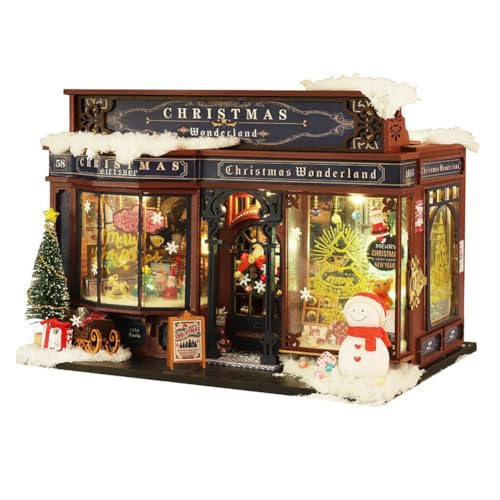 DIY Miniatur-Puppenhaus-Set, Holz-Puppenhaus-Set, Miniaturhaus-Set mit LED-Licht, kreative Raumidee für Kinder/Erwachsene, Weihnachtspuppenhaus, DIY-Kit DIY Miniatur-Puppenhaus-Set, Holz-Puppenhaus-Set, Miniaturhaus-Set mit LED-Licht, kreative Raumidee für Kinder/Erwachsene, Weihnachtspuppenhaus, DIY-Kit von CHOOYIH