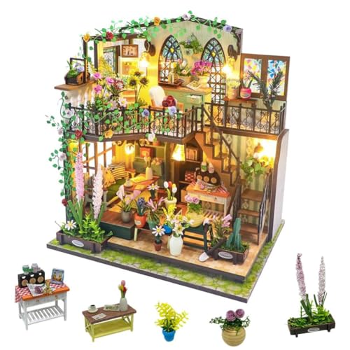 DIY Miniatur-Puppenhaus-Set mit Möbeln und LED, Gartenhaus, Holzpuppenhaus-Set, Mini-Haus-Set, Gartenhaus für Erwachsene zum Bauen DIY Miniatur-Puppenhaus-Set mit Möbeln und LED, Gartenhaus, Holzpuppenhaus-Set, Mini-Haus-Set, Gartenhaus für Erwachsene zum Bauen von CHOOYIH