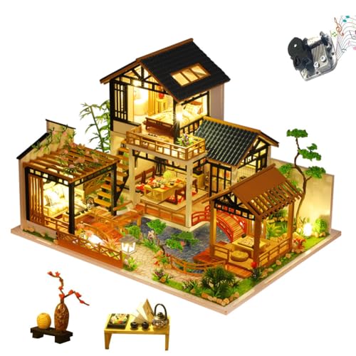 Miniatur-Puppenhaus-Set, chinesischer Stil, handgefertigtes Mini-3D-Puzzle-Puppenhaus mit Möbeln und Musik, Baumodell, Kreativität, Basteln für Teenager, Erwachsene, Geburtstage Miniatur-Puppenhaus-Set, chinesischer Stil, handgefertigtes Mini-3D-Puzzle-Puppenhaus mit Möbeln und Musik, Baumodell, Kreativität, Basteln für Teenager, Erwachsene, Geburtstage von CHOOYIH
