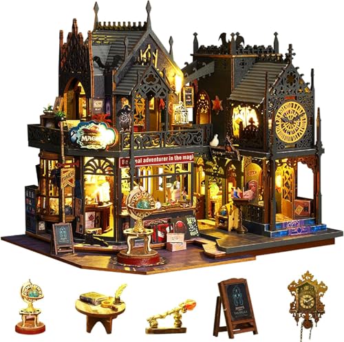 Miniaturhaus-Kits zum Selbermachen, Puppenhaus aus Holz mit LED, kleines Haus-Set für Erwachsene zum Bauen, magisches Haus, kreatives Geschenk für Teenager-Geburtstag Miniaturhaus-Kits zum Selbermachen, Puppenhaus aus Holz mit LED, kleines Haus-Set für Erwachsene zum Bauen, magisches Haus, kreatives Geschenk für Teenager-Geburtstag von CHOOYIH