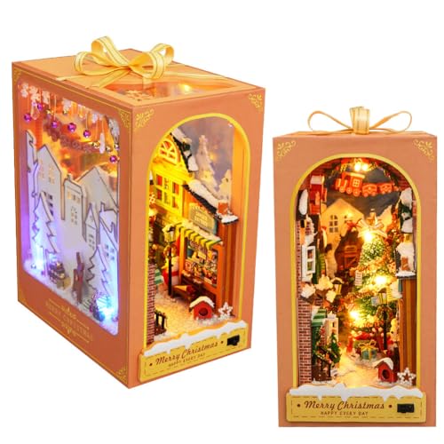 Weihnachtsbuchecke, DIY-Buchecken-Sets für Erwachsene, 3D-Holzpuzzle, Buchstütze, Miniatur-Set, Bücherregal-Einsatz, Dekor-Gasse, Modellbausätze für Erwachsene und Jugendliche zum Bauen Weihnachtsbuchecke, DIY-Buchecken-Sets für Erwachsene, 3D-Holzpuzzle, Buchstütze, Miniatur-Set, Bücherregal-Einsatz, Dekor-Gasse, Modellbausätze für Erwachsene und Jugendliche zum Bauen von CHOOYIH