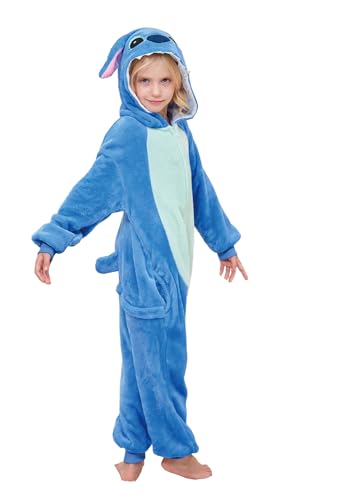 CHPIEPAJMAL Tier-Einteiler, Pyjama, Cosplay, Kostüm, Halloween, Nachtwäsche (USA, Alter 6 Jahre, Lanzai-Blau) von CHPIEPAJMAL