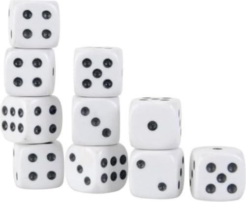 CHPN - 10 -Stück Weiß -Würfel -Set - Perfekt für Yahtzee & Other Board & Brettspiele! von CHPN