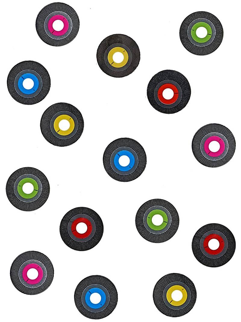 150 Tischkonfetti Schallplatten Set im Vinyl-Design von CHRISTIANFABRICATIONS