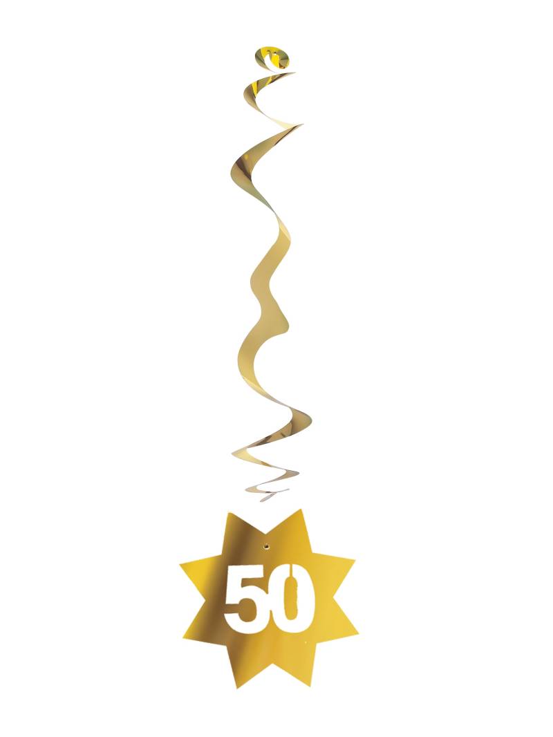 6er-Pack Gold-Hängedekoration Sterne 50. Geburtstag von CHRISTIANFABRICATIONS