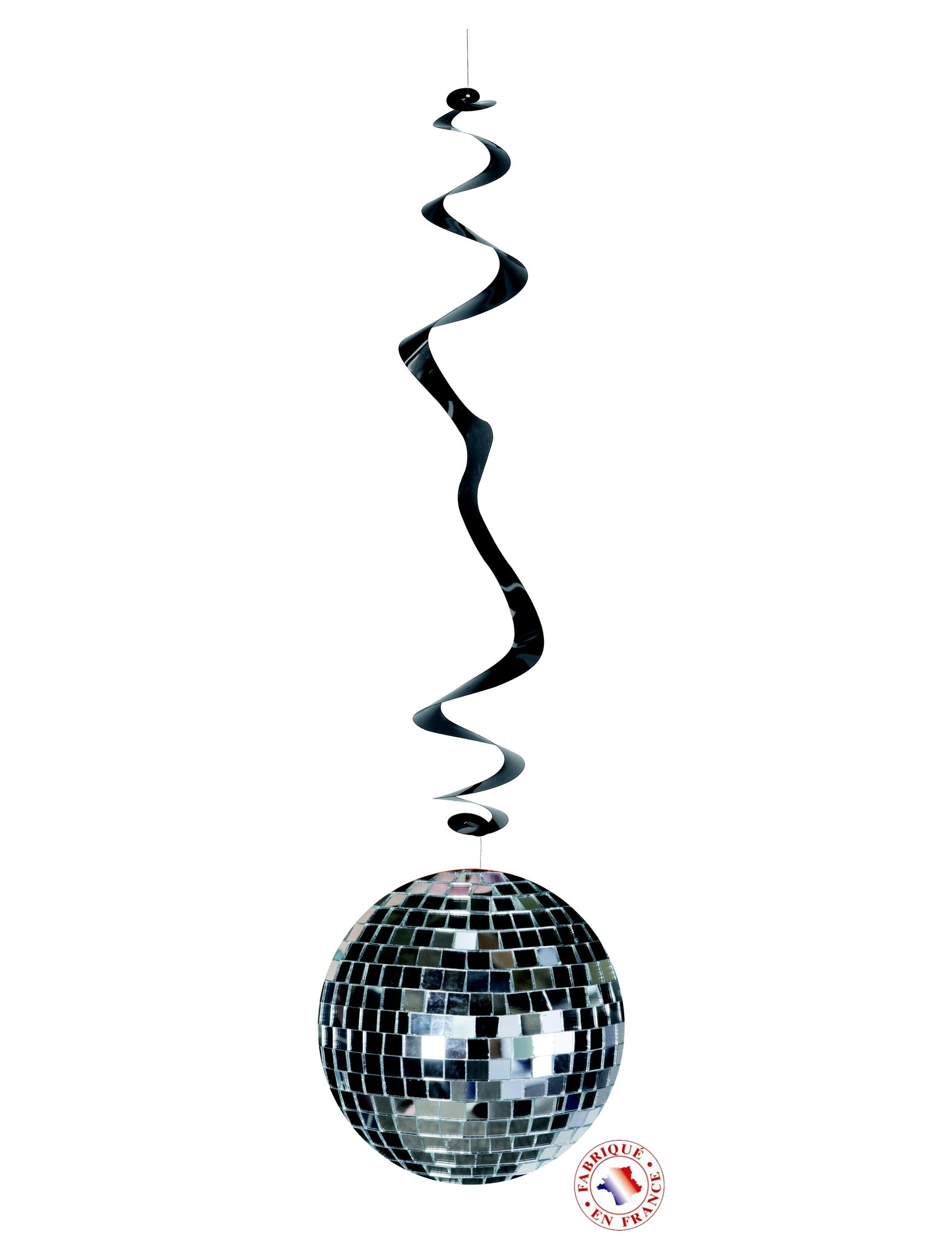 Discokugel-Hängespiralen 70er-Deckendeko 6 Stück silber-schwarz 80cm Discokugel-Hängespiralen 70er-Deckendeko 6 Stück silber-schwarz 80cm von CHRISTIANFABRICATIONS