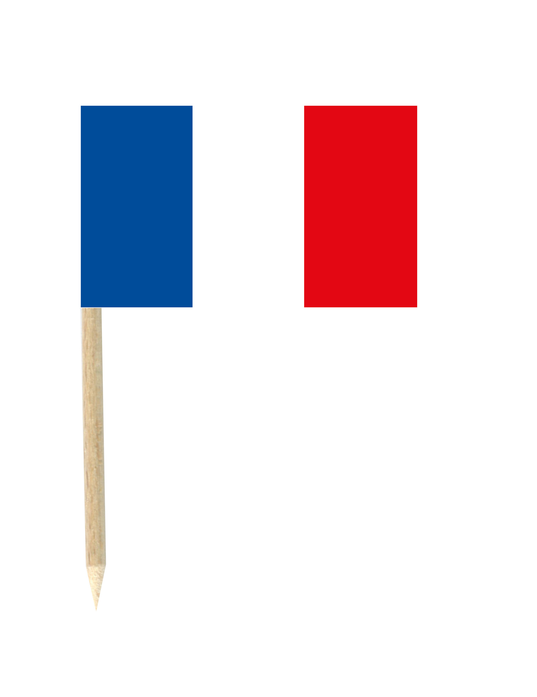 Frankreich-Flaggen Partypicker 50 Stück blau-weiss-rot 3x5cm von CHRISTIANFABRICATIONS