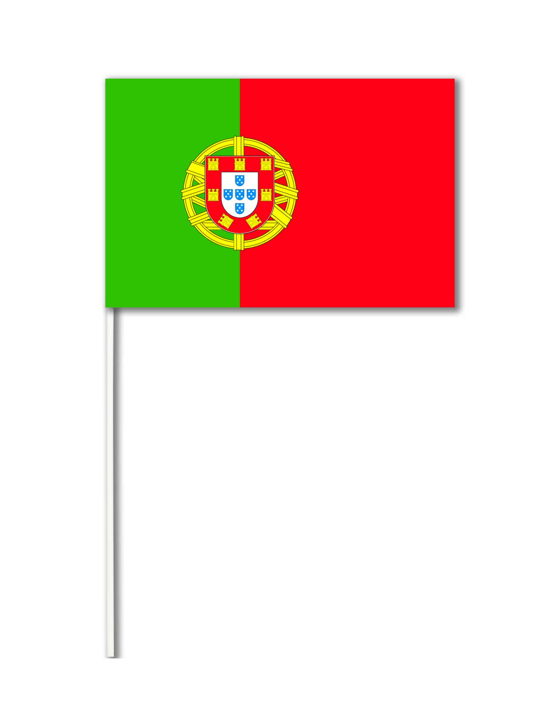 Portugal-Fahne Fanartikel grün-rot 14x21cm von CHRISTIANFABRICATIONS