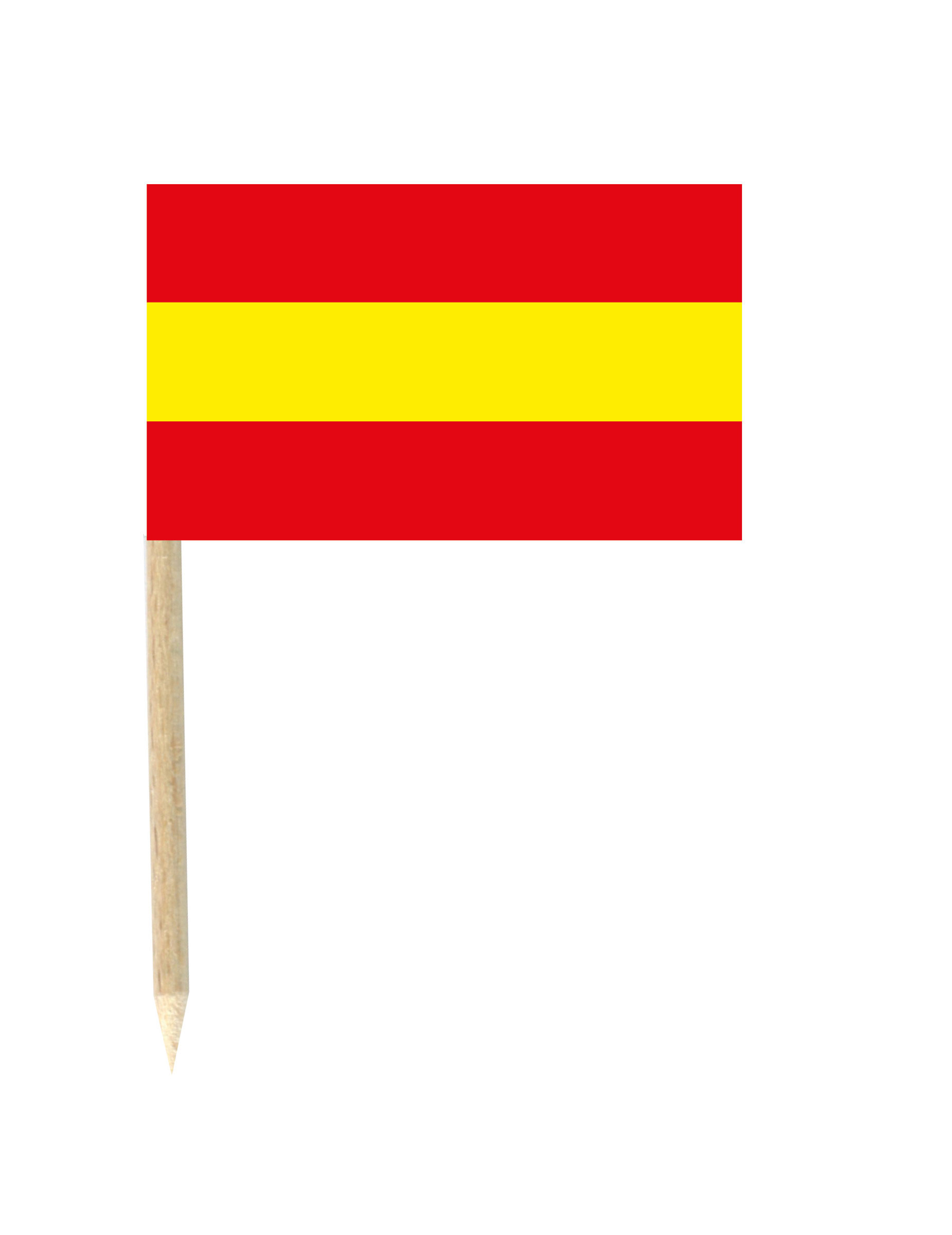 Spanien-Flaggen Partypicker 50 Stück rot-gelb 3x5cm von CHRISTIANFABRICATIONS