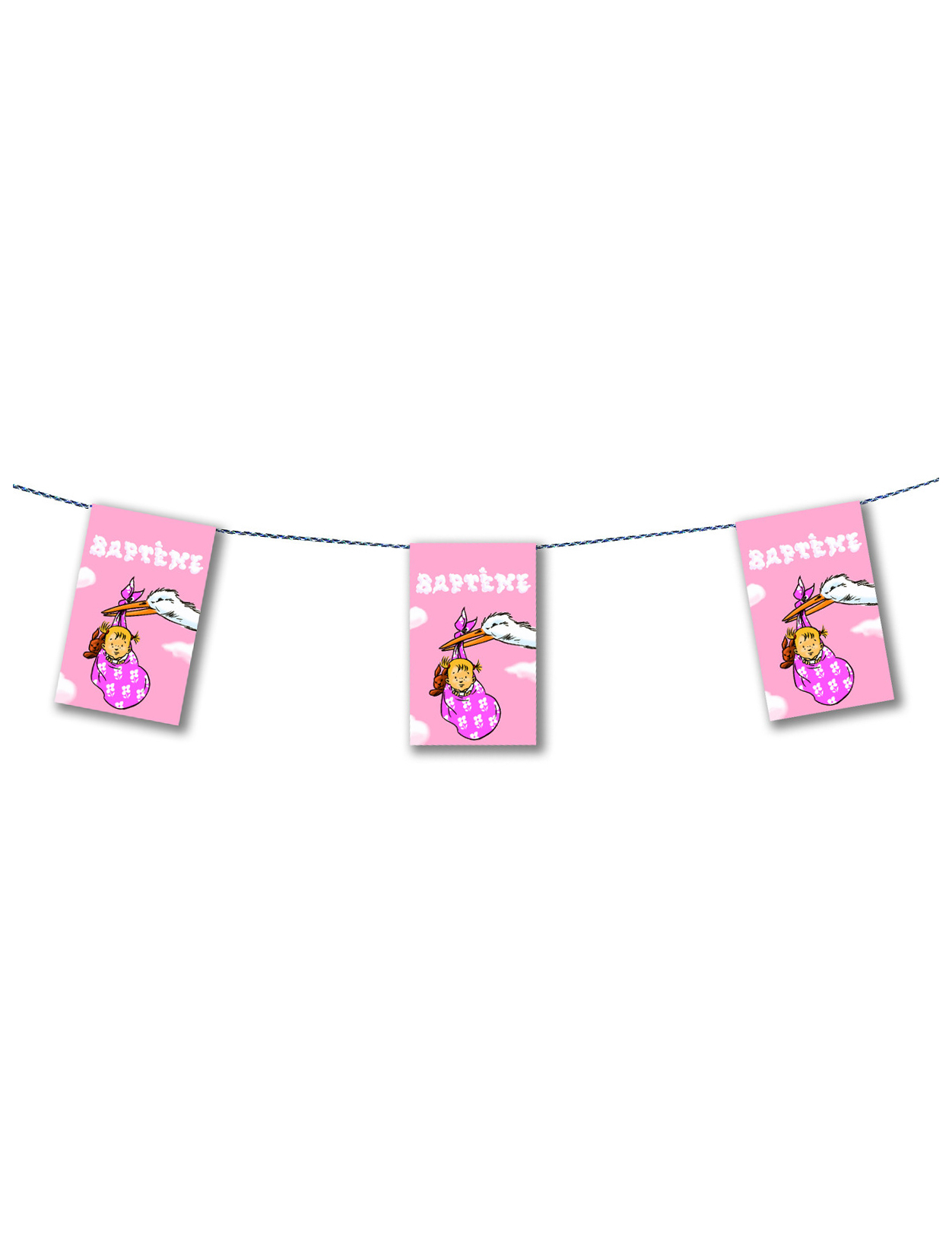 Taufe Girlande Mädchen Rosa Papier 4,5m Taufe Girlande Mädchen Rosa Papier 4,5m von CHRISTIANFABRICATIONS