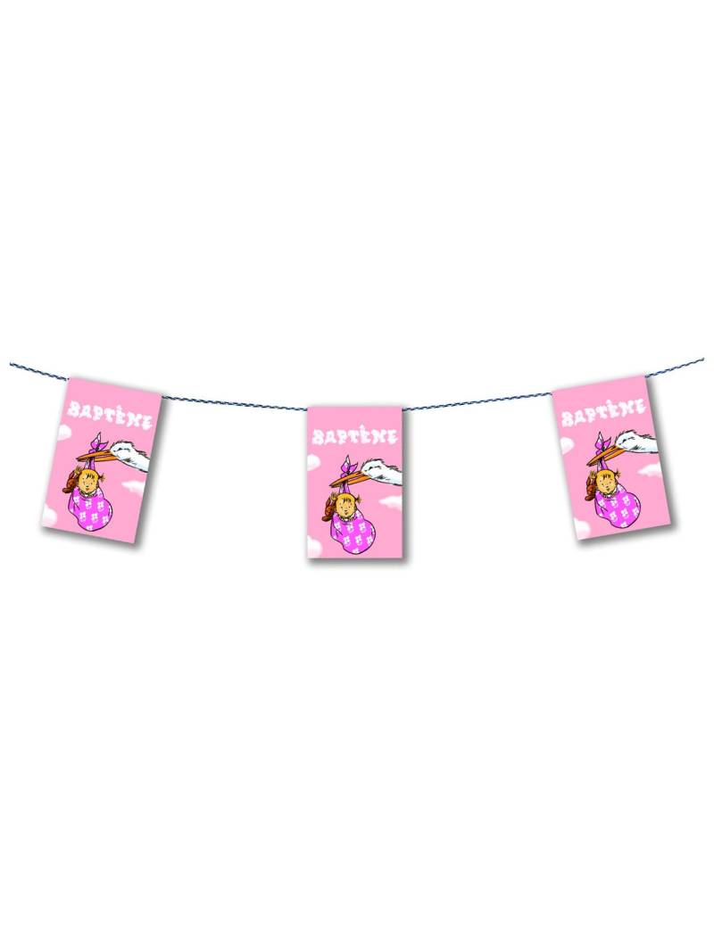 Taufe Girlande Mädchen Rosa Papier 4,5m von CHRISTIANFABRICATIONS