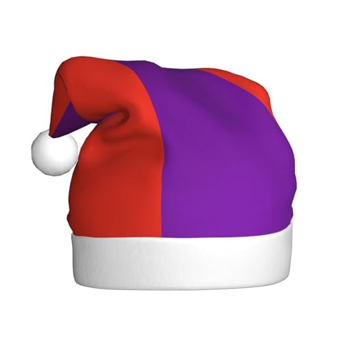 CHRYSM Weihnachtsmütze, einfarbig, dunkelviolett, Weihnachtsmannmütze, Unisex, Samt, Weihnachtsmütze für Erwachsene, für Neujahr, festliche Party von CHRYSM