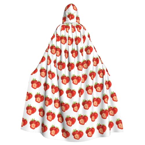 Chrysm Kapuzenumhang mit frischer Erdbeere für Erwachsene, Cosplay, Halloween, Weihnachten, Party, Karneval, Hexenumhang von CHRYSM